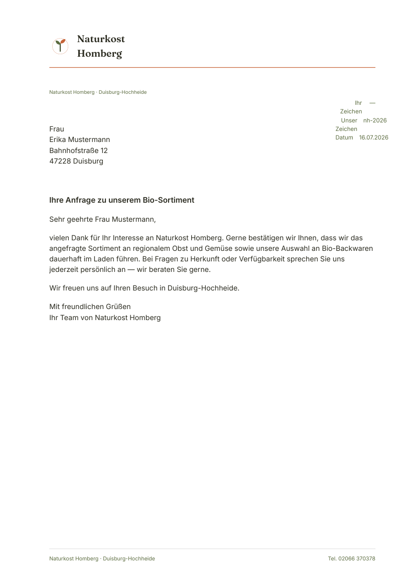 Briefbogen, Konzept Wurzelwerk