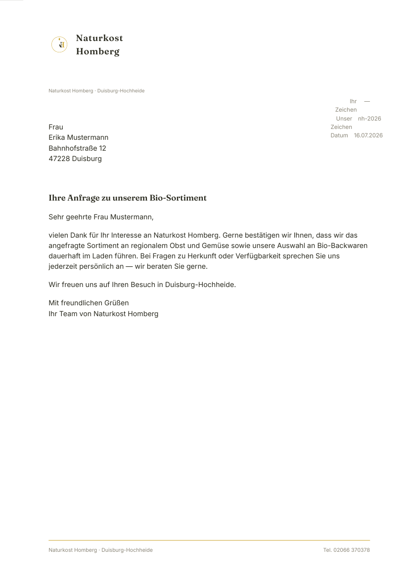 Briefbogen, Konzept Erdkreis